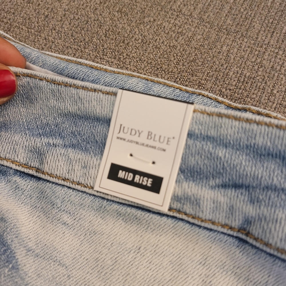 Judy Blue Distressed Boyfriend Fit Mid Rise Denim Jeans Size 24W - Picture 6 of 9